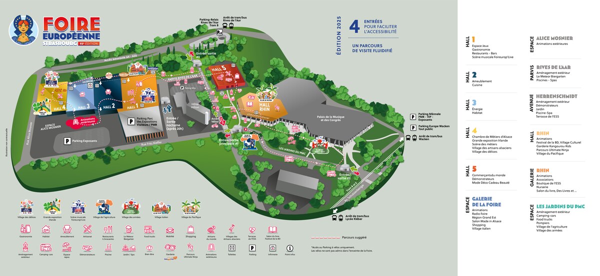 Plan de la Foire européenne 2025